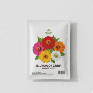 Multicolor Zinnia Flower Seeds – Bright Annual Blooms for Home Garden (50g Pack)