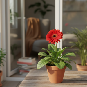 Red Gerbera Flower Plant