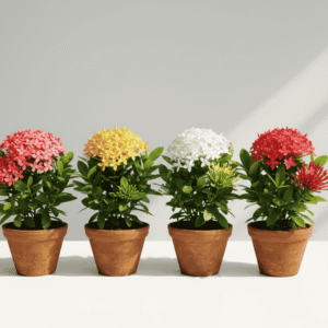 Ixora (Rugmini) Flower Plant – Pink, Yellow, White & Red Blooms